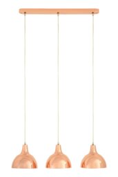 Orsina 3 Pendant Light with Copper Finish, Contemporary Ceiling Lighting Fixture For Kitchen Island Or Dining Area