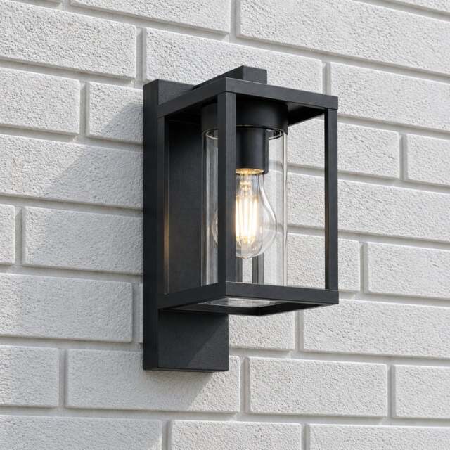 CGC ABEL Matt Black Box Lantern Wall Light