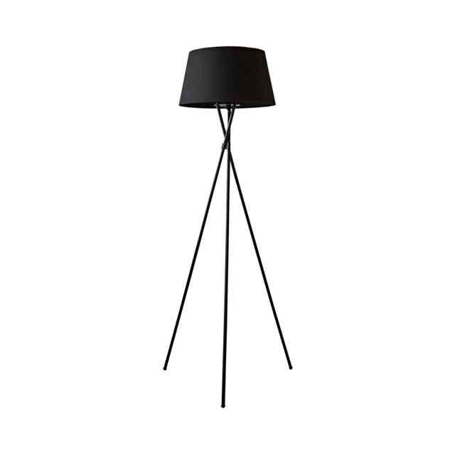 ValueLights Camden Black Tripod Floor Lamp Black Taper Shade