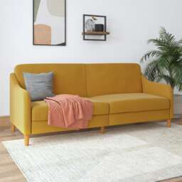 Jasper coil 3-seater Sofa Bed in mustard fabric Yellow MUSTARD Three Seater