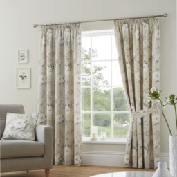 D & D Eve Pencil Pleat Curtains Natural