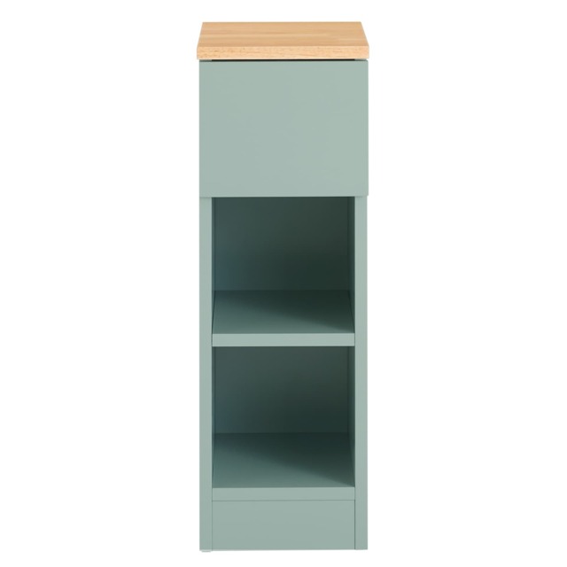 SoBuy FBT111-GR,Slim Bedside Table Narrow Side Table Nightstand with Drawer and 2 Shelves