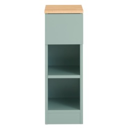 SoBuy FBT111-GR,Slim Bedside Table Narrow Side Table Nightstand with Drawer and 2 Shelves