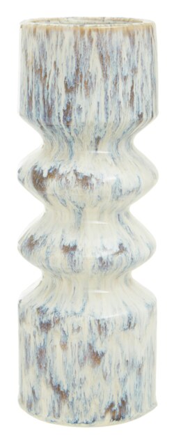 Interiors by Premier Large Vase, Beige Stoneware Vase, Free Standing Vase for Contemporary Homes, Marbling Effect Stoneware Vase Cream
