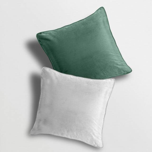 Matte Velvet Soft Plain Reversible Scatter Cushion - 43cm x 43cm White Sage Ivory