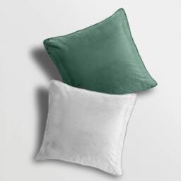 Matte Velvet Soft Plain Reversible Scatter Cushion - 43cm x 43cm White Sage Ivory
