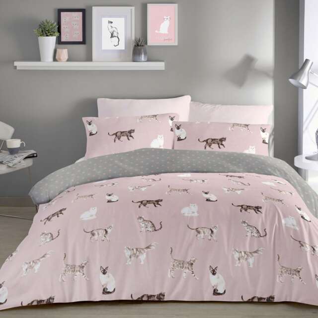 Fusion Cats Duvet Cover Set Blush