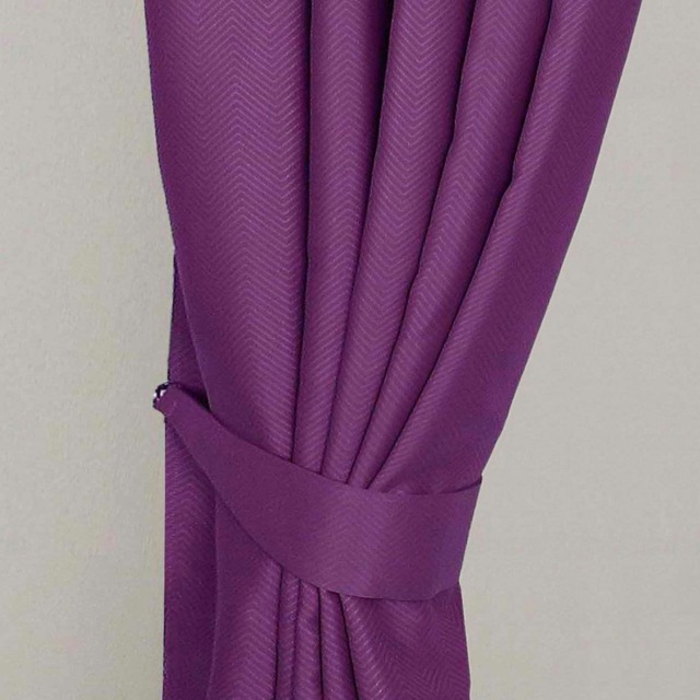 Homescapes Aubergine Herringbone Chevron Curtain Tie Back Pair