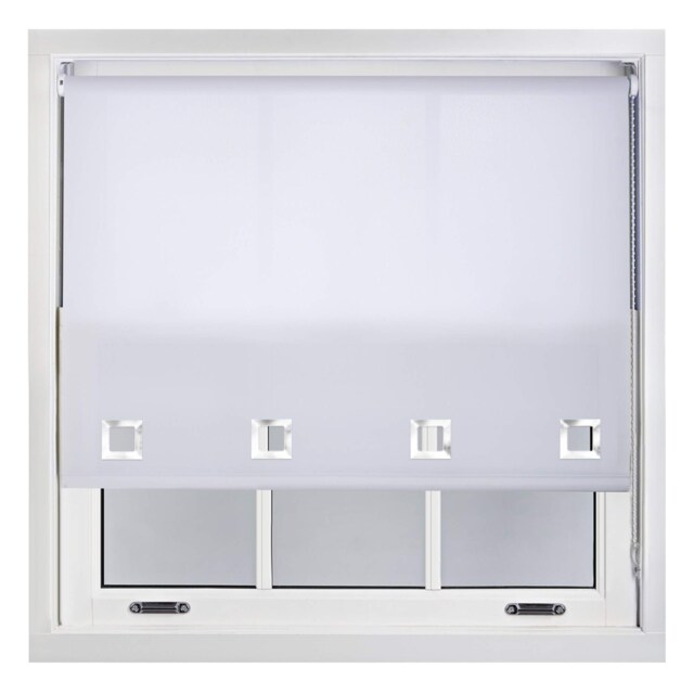 FURNISHED Daylight Roller Blinds with Large Eyelets Cut to Size Sheer Fabric White White (W) 60cm x (L) 210cm