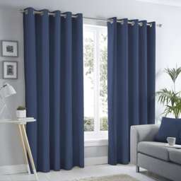 Fusion Sorbonne Eyelet Curtains Navy