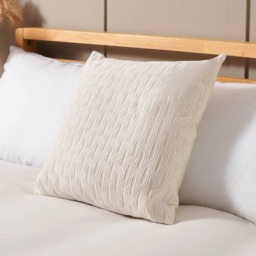 BHS Geo Cushion With Lurex Yarn, White