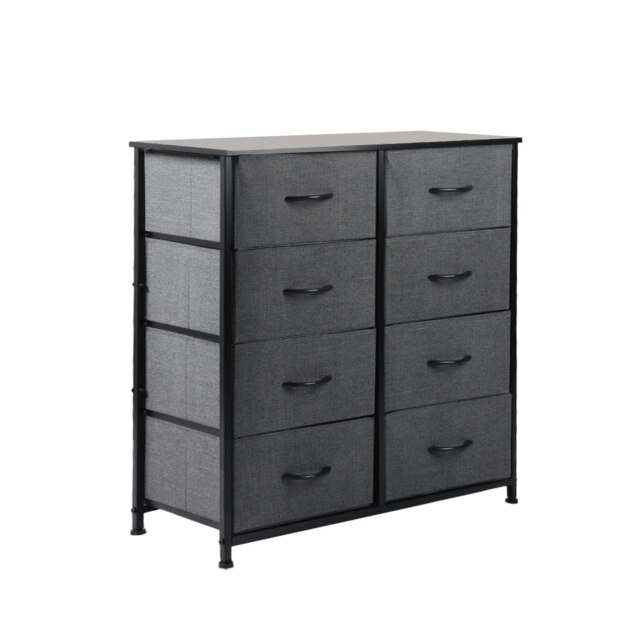 Levede 8 Drawer Fabric Chest Storage Organizer for Bedroom Home Grey