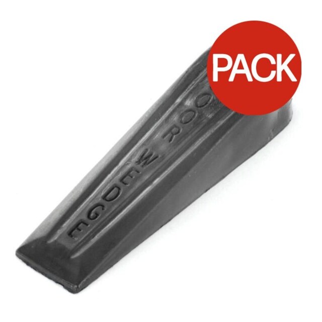 Securit PVC Doorstop (Pack of 2) - Black - One Size