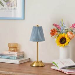 OHS Pleated Bedside Lamp LED Rechargeable Cordless Night Light
