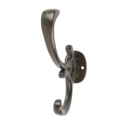 Hammer & Tongs Ornamental Hat & Coat Hook - W30mm x H130mm - Black