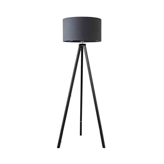 ValueLights Barbro Black Tripod Floor Lamp Charcoal Shade Grey