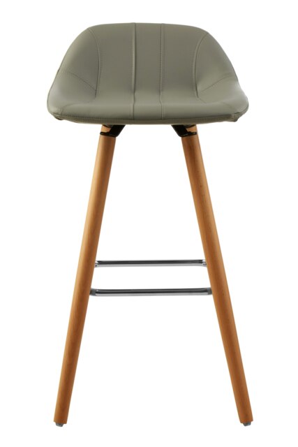 Interiors by Premier Grey Faux Leather Bar Stool, Comfortable Seating Bar Stool with Back, Easy to Clean Kitchen Bar Stool