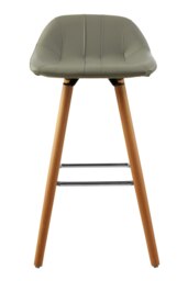 Orsina Grey Faux Leather Bar Stool, Comfortable Seating Bar Stool with Back, Easy to Clean Kitchen Bar Stool