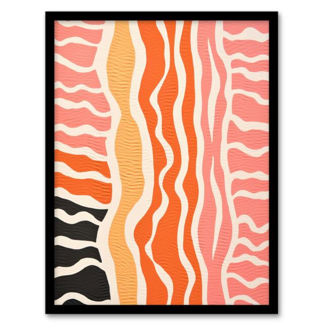 Sand After Sea Abstract Waves Home Decor Black Framed Wall Art Print A4