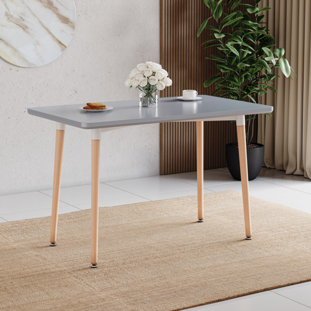 Vida Designs Batley 4 Seater Square Dining Table, Grey