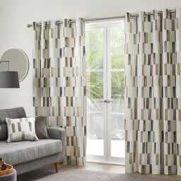Fusion Oakland Eyelet Curtains Natural