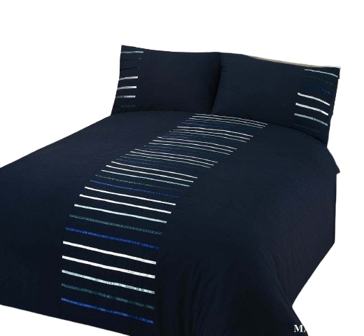 Manhattan Polyester Duvet Cover Set with Pillowcase Blue King 1