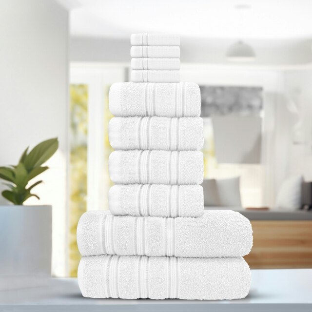 Everyday 100% Cotton Towels - Super Absorant and Soft – Cotton Hand & Bath Towels - White White Bath sheet