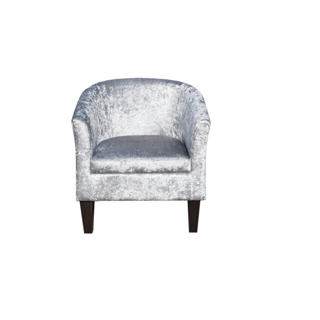 Crush Velvet Tub Chair In Silver