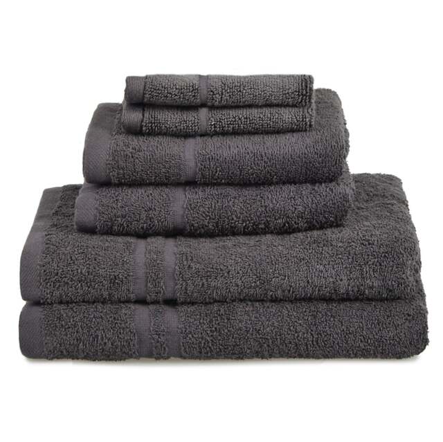 Essentials 6 Pack Towel Set - Charcoal Grey