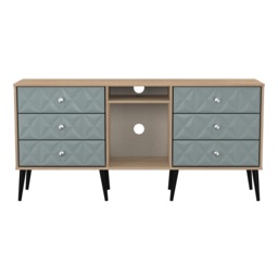 Toledo 6 Drawer Sideboard in Duck & Bardolino Oak (Ready Assembled) Blue Duck & Bardolino Oak