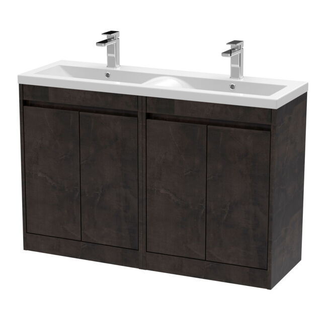 Balterley Chartley 4 Door Vanity Unit, Ceramic Basin, 1200mm, Slate