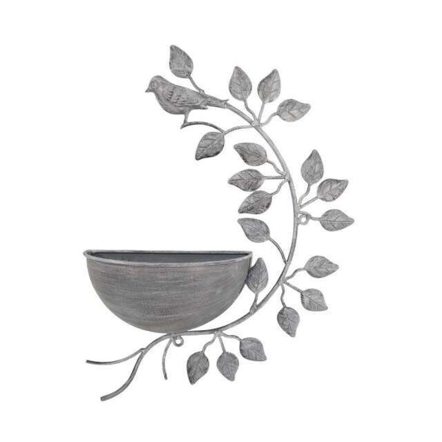 Garden Planter - Metal - L10 x W32 x H42 cm - Grey