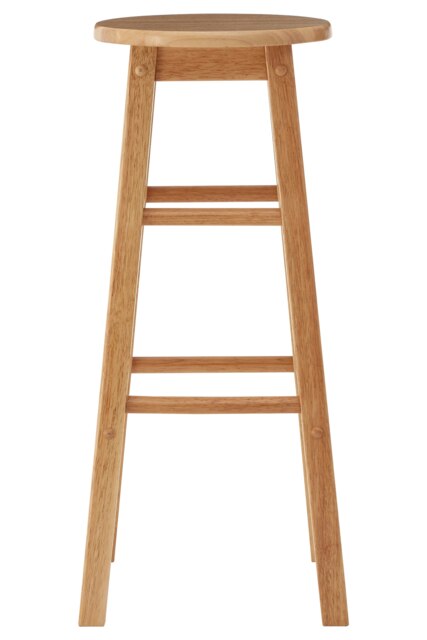 Orsina Sustainable Hevea Wood Tall Bar Stool, Wooden Bar Stool, Solid Wood Bar Stool, Wooden Breakfast Bar Stool