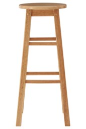 Orsina Sustainable Hevea Wood Tall Bar Stool, Wooden Bar Stool, Solid Wood Bar Stool, Wooden Breakfast Bar Stool