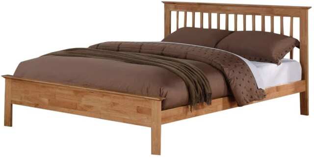 3ft Single Oak finish colour wood bed frame.Shaker,Wooden. bedstead. Low foot end board Clear Single