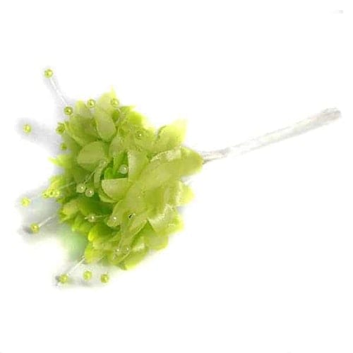 Lime Green Pearled Baby's Breath Fabric Flowers - 6 Bunches of 12