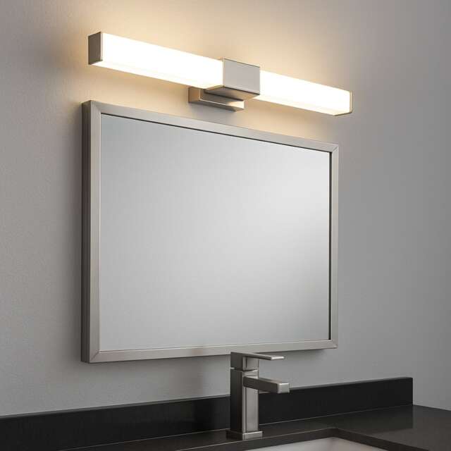 CGC Lighting Amber LED Chrome IP44 Over-Mirror Bathroom Wall Light 12W White White One Size