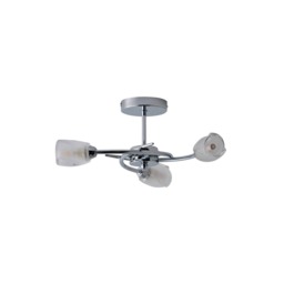 ValueLights Mia Chrome 3 Way Ceiling Light Frosted Glass Shades Chrome