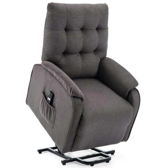Charlbury Fabric Single Motor Rise Recliner Electric Lift Chair (Charcoal)
