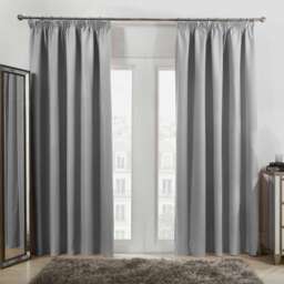 "OHS Pencil Pleat Thermal Blackout Curtains, 66x90"" - Silver"