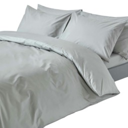 Homescapes Silver Grey Cotton Duvet Cover Set - 200 Thread Count - Single Silver Single