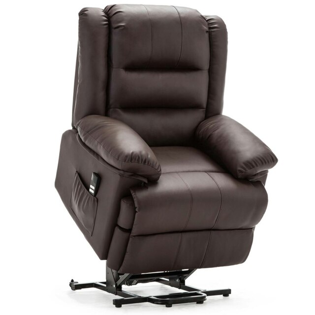 Loxley Dual Motor Electric Rise Recliner Bonded Leather Lift Chair (Brown)