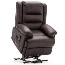 Loxley Dual Motor Electric Rise Recliner Bonded Leather Lift Chair (Brown)
