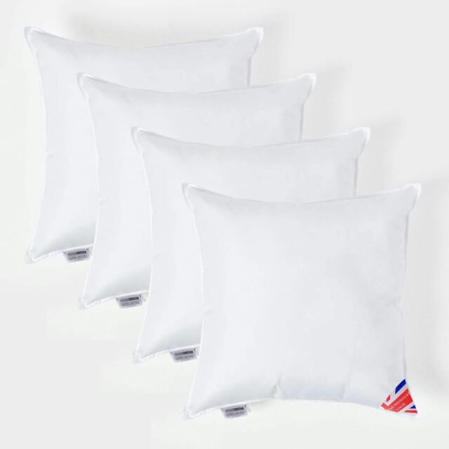 "Homescapes Luxury Super Microfibre Cushion Pad Insert Inner 60 x 60 cm (24 x 24 inches) - Pack of 4 White 60 x 60 cm (24 x 24"")"