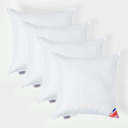 "Homescapes Luxury Super Microfibre Cushion Pad Insert Inner 60 x 60 cm (24 x 24 inches) - Pack of 4 White 60 x 60 cm (24 x 24"")"