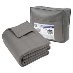 Harbour Housewares Weighted Blanket with Storage Bag - 8kg Weight Blanket Anxiety Stress Relief & Deep Sleep Calming Throw - Grey