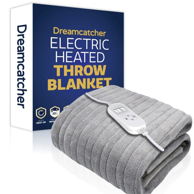 Dreamcatcher Electric Heated Fleece Blanket Throw 160x120cm - Silver Silver Silver L 1