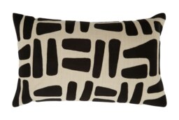 Bosie Ozella Natural And Black Rectangular Cushion Black Black