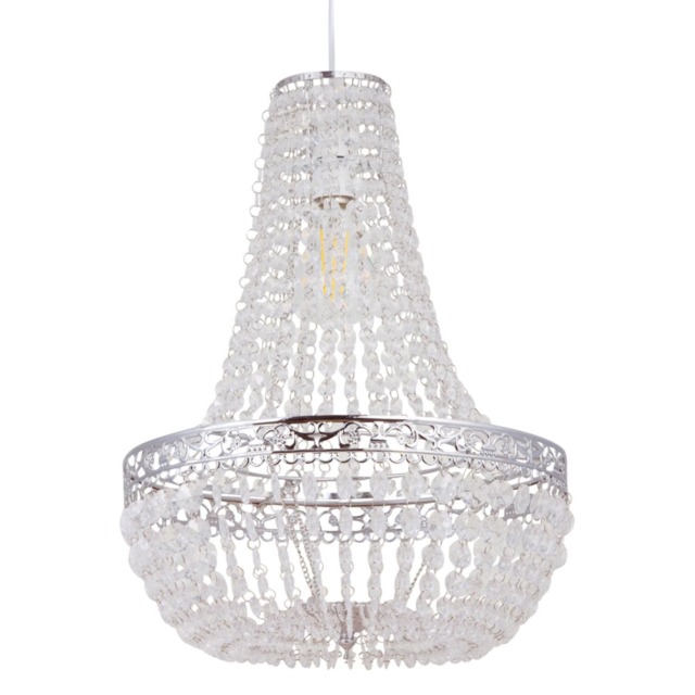 Marino - Chandelier Style Pendant Lightshade Clear Chrome Large 1