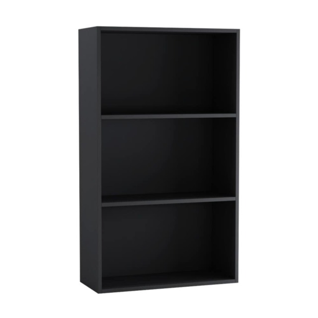 Wide 3 Shelf Tier Wooden Bookcase Cabinet Storage Shelving Display Shelves Unit Black Black 1